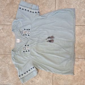 Embroidered Peasant Style Blouse